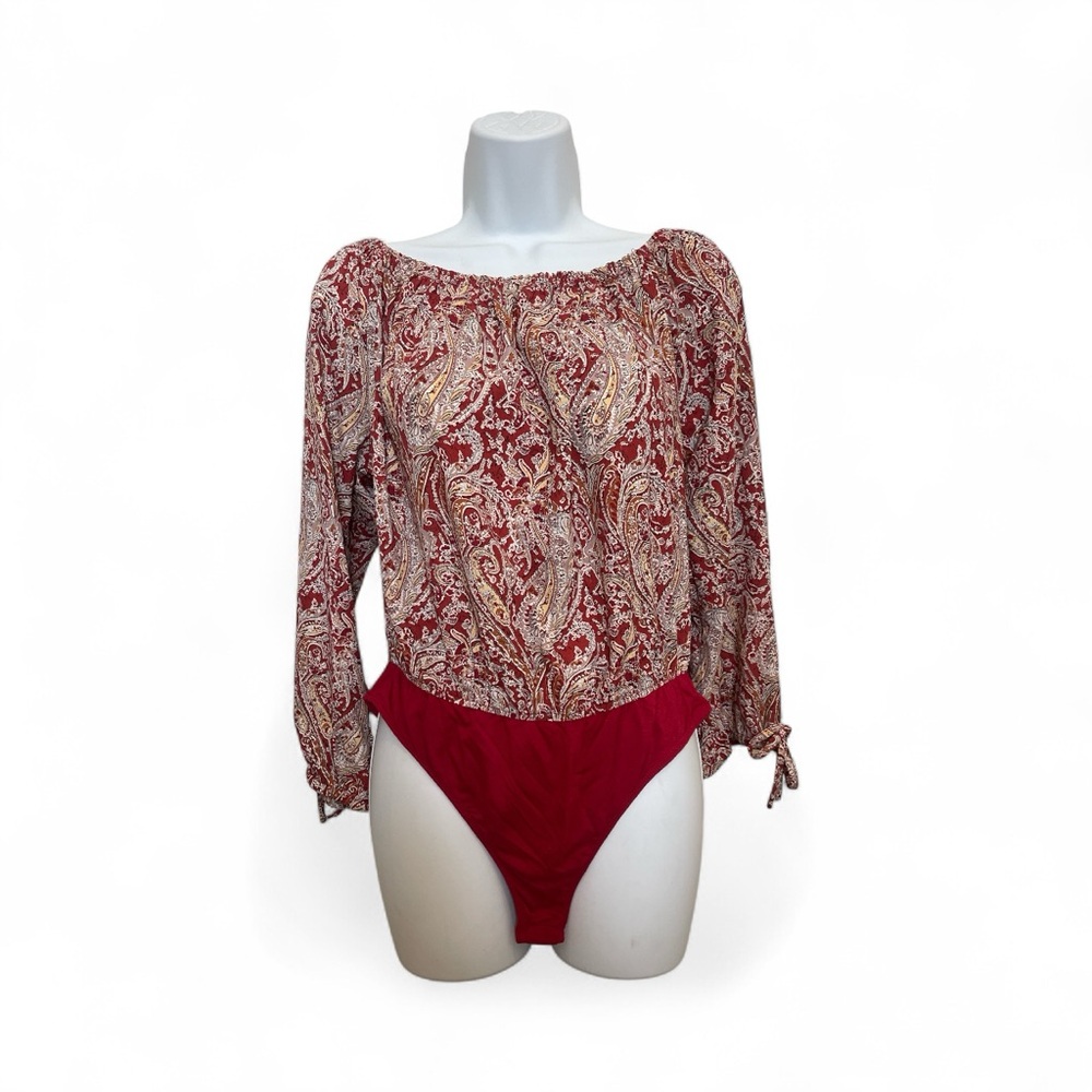 Kori Red Paisley Bodysuit